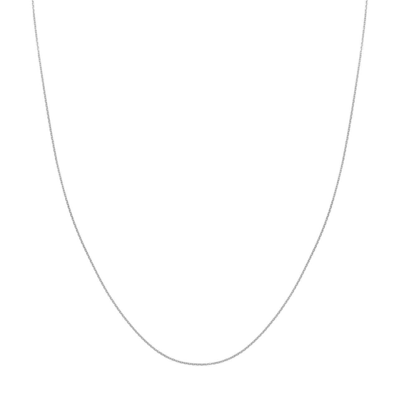 MJ Christensen 14K White Gold Open Diamond Cut Cable Chain (0.80mm, 18")