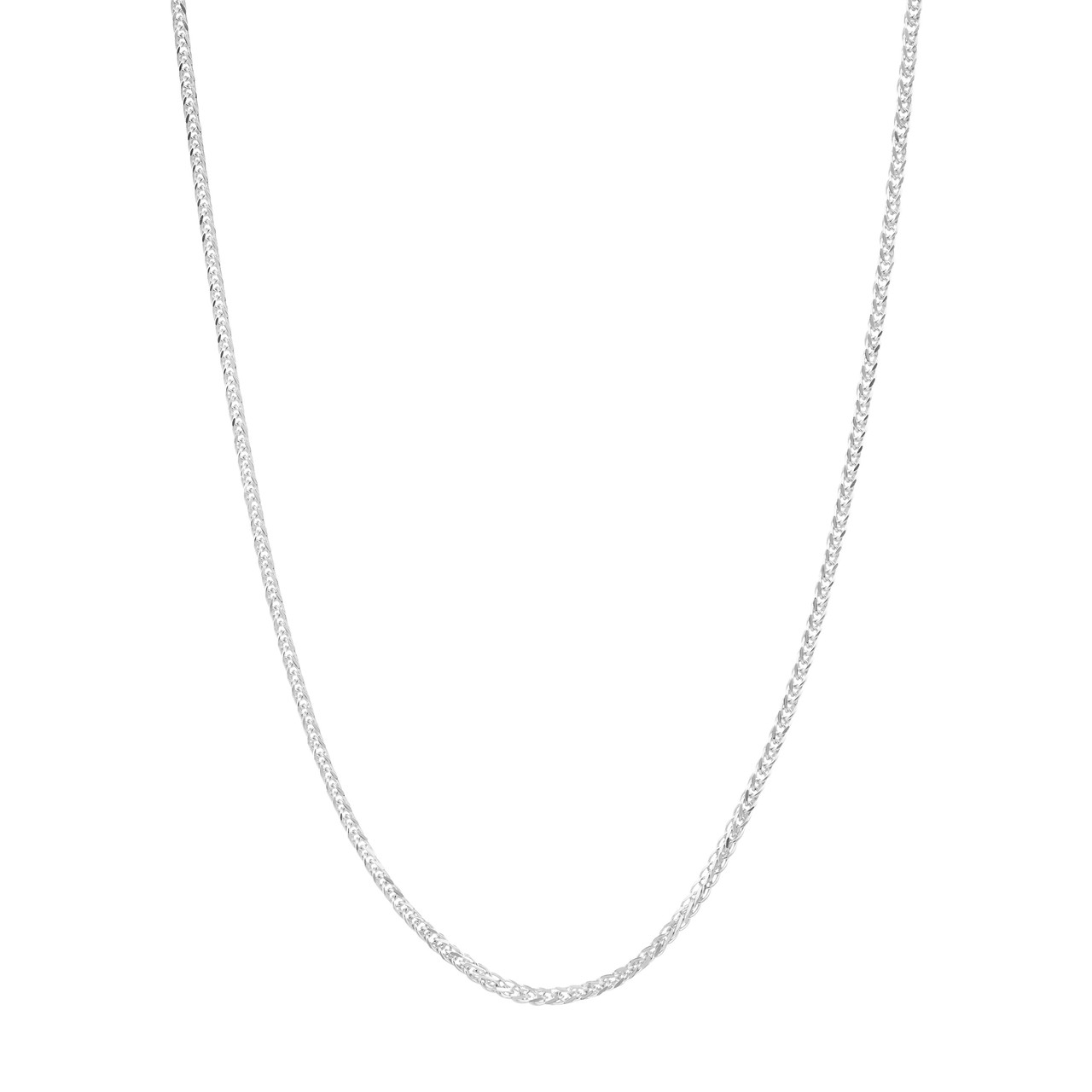 MJ Christensen 14K White Gold Diamond Cut Square Triple Wheat Chain (1.25mm, 16")