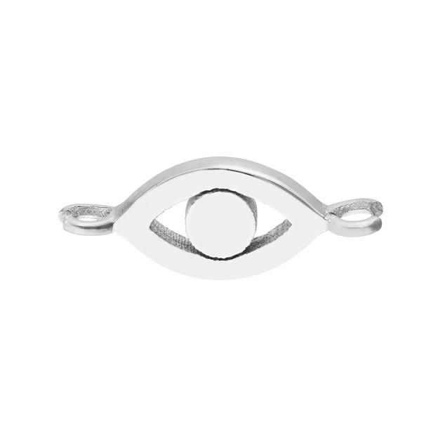 14K White Gold Open Evil Eye Charm