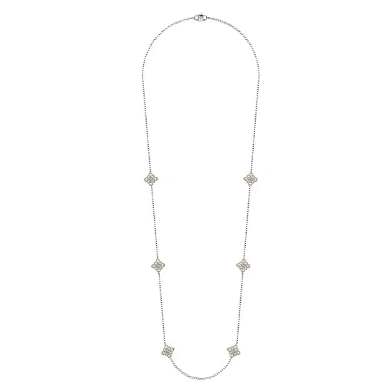 Gabriel & Co. 18K White Gold Diamond 6-Station Necklace (32")
