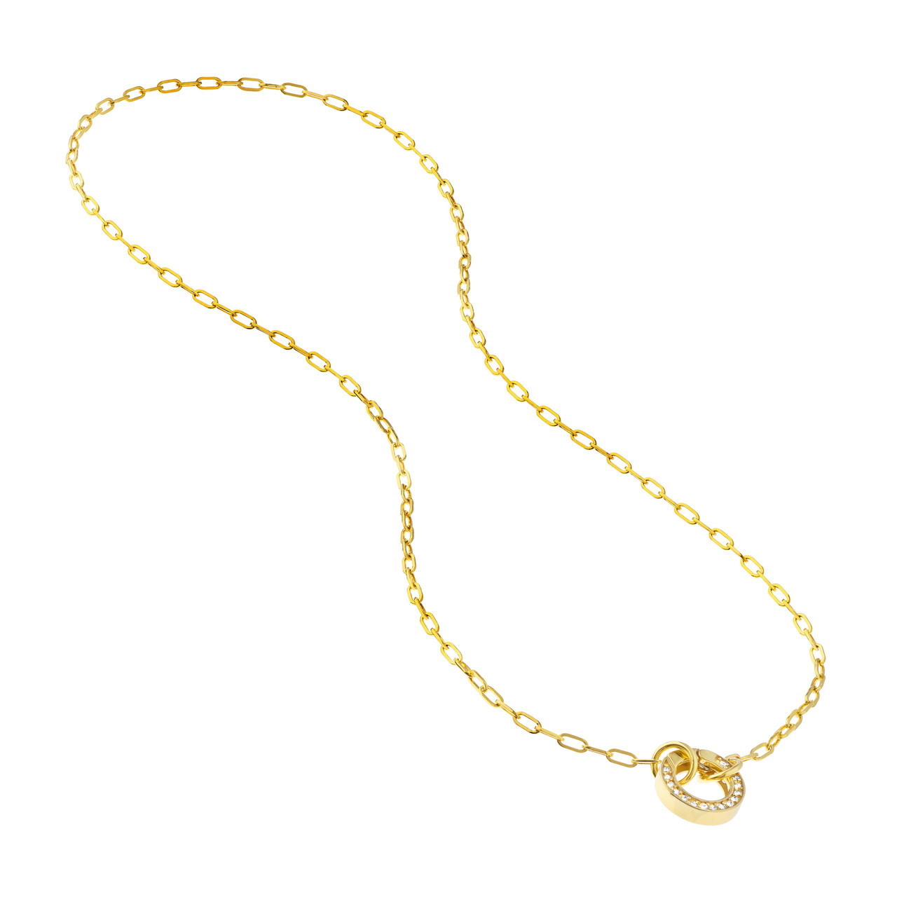 14K Yellow Gold Open Paper Clip Chain Necklace (2.5mm, 20")