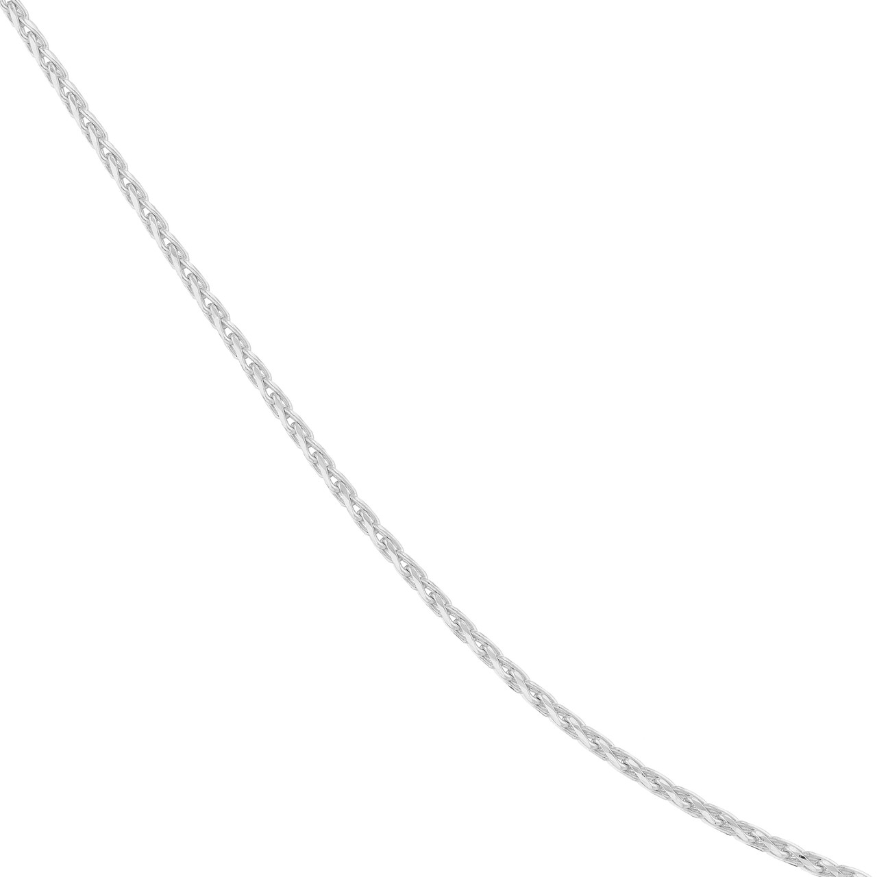 MJ Christensen 14K White Gold Diamond Cut Round Wheat Chain (0.85mm, 18")