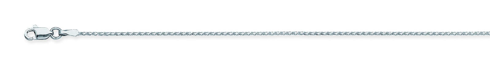 MJ Christensen 14K White Gold Diamond Cut Round Wheat Chain (0.85mm, 18")