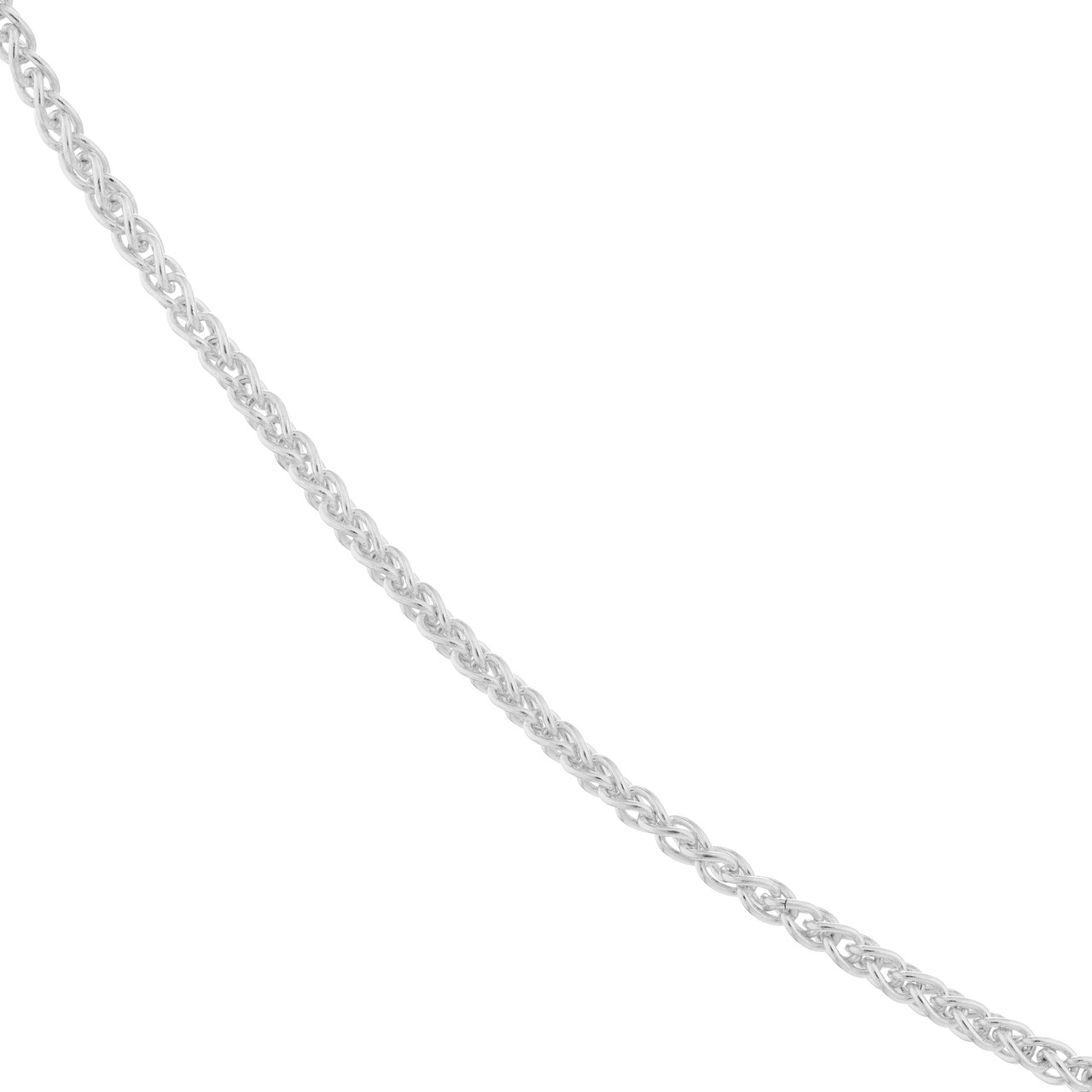 MJ Christensen 14K White Gold Round Wheat Chain (1.05mm, 18")