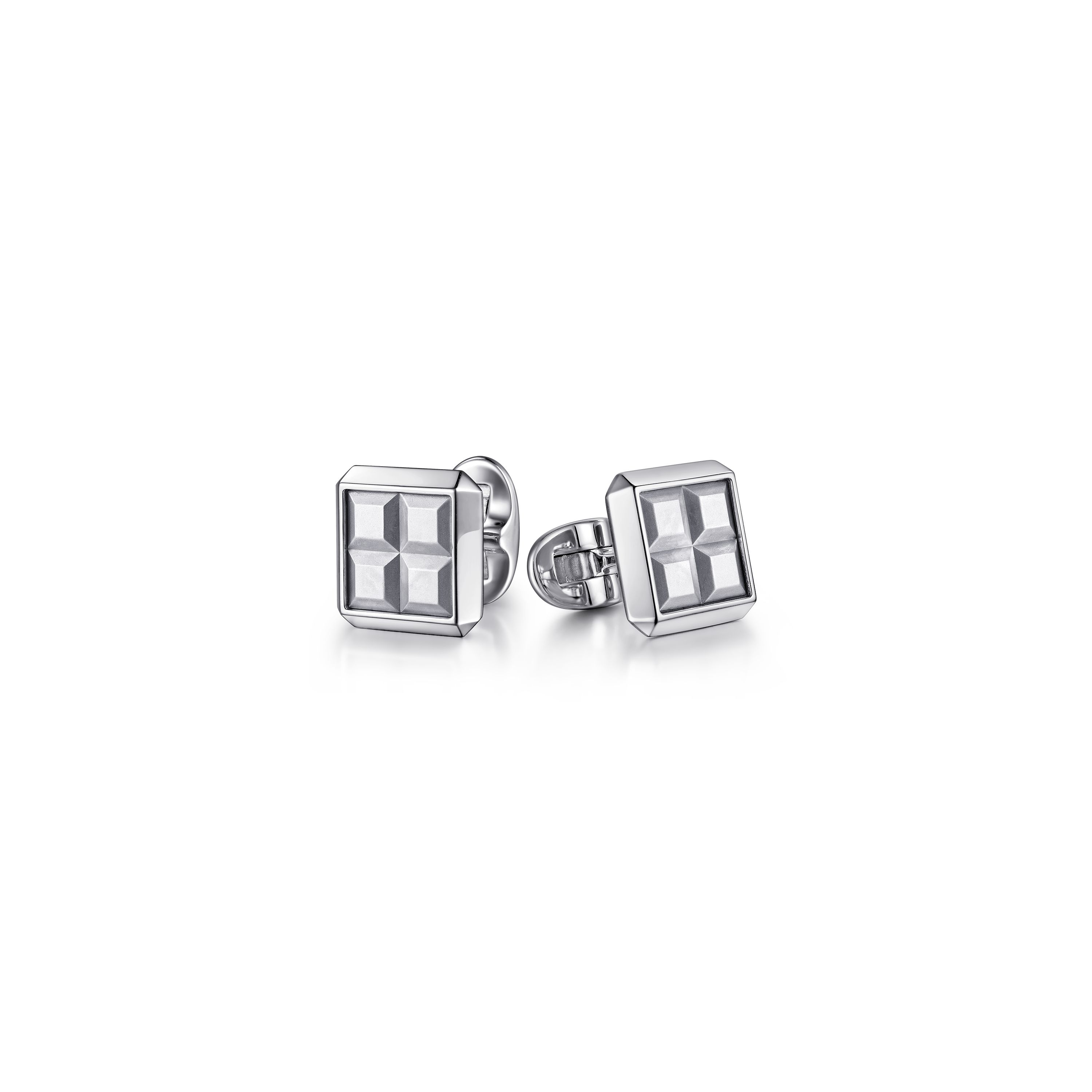 Sterling Silver Square Checker Board Cufflinks