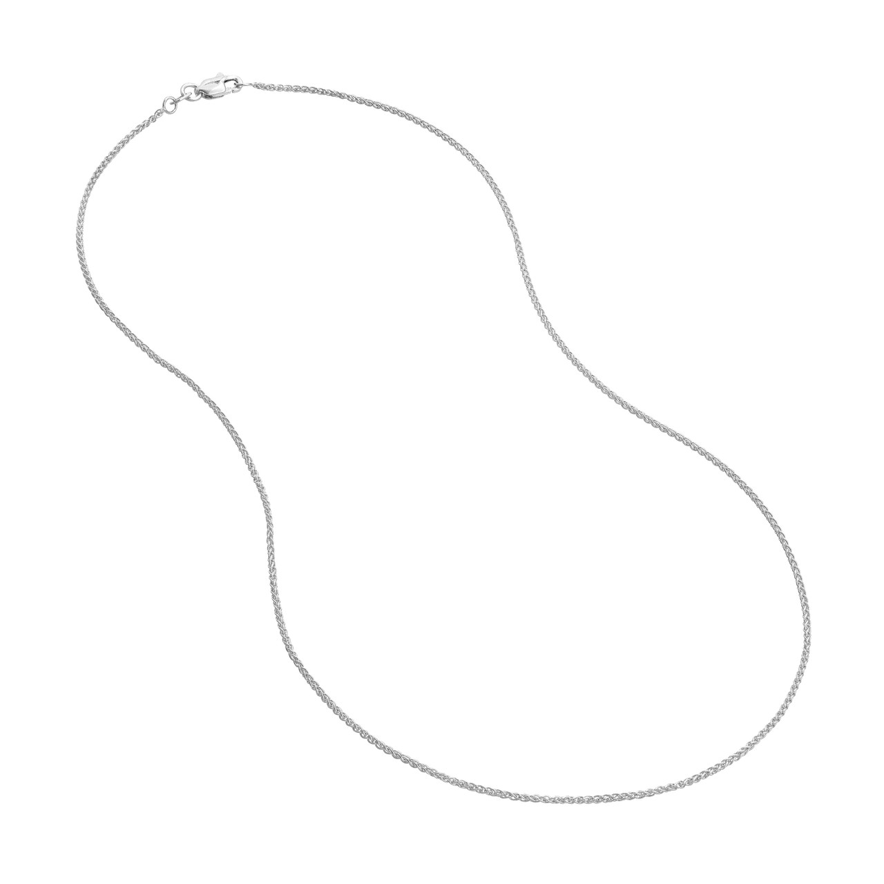 MJ Christensen 14K White Gold Round Wheat Chain (1.25mm, 20")