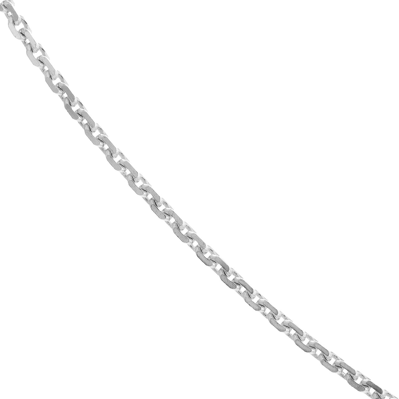 MJ Christensen 14K White Gold Open Diamond Cut Cable Chain (0.80mm, 18")