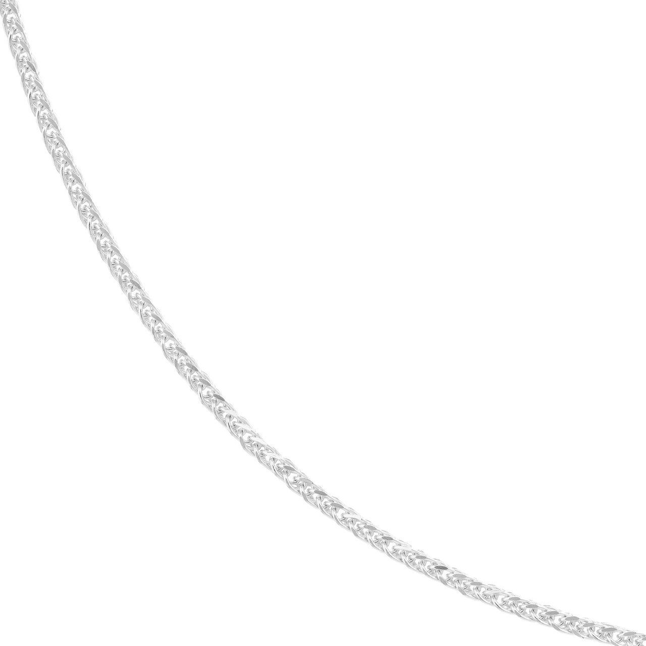 MJ Christensen 14K White Gold Diamond Cut Square Triple Wheat Chain (1.25mm, 16")
