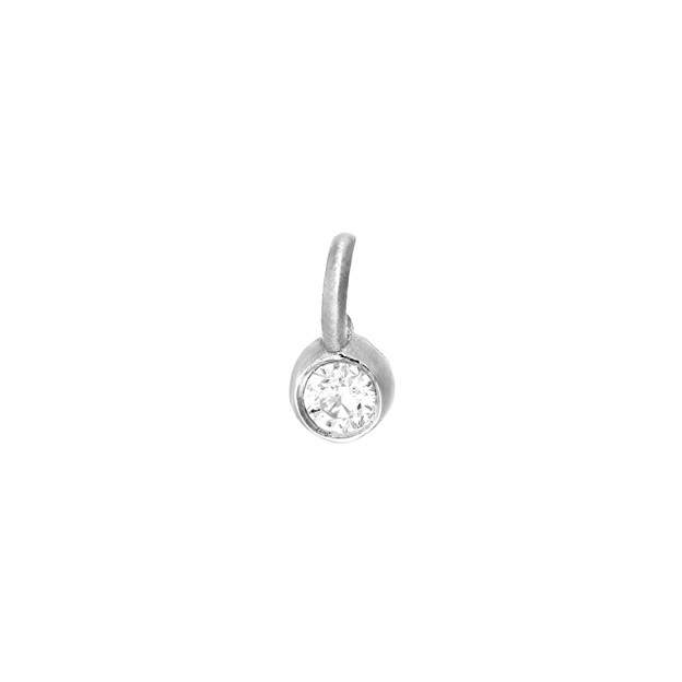 14K White Gold Diamond Drop Bezel Charm (1.4mm)