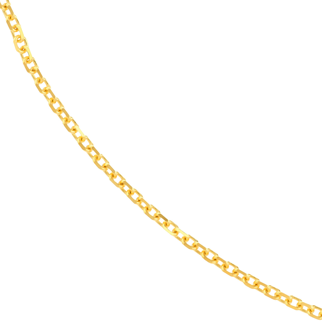 MJ Christensen 14K Yellow Gold Open Diamond Cut Cable Chain (1.15mm, 18")