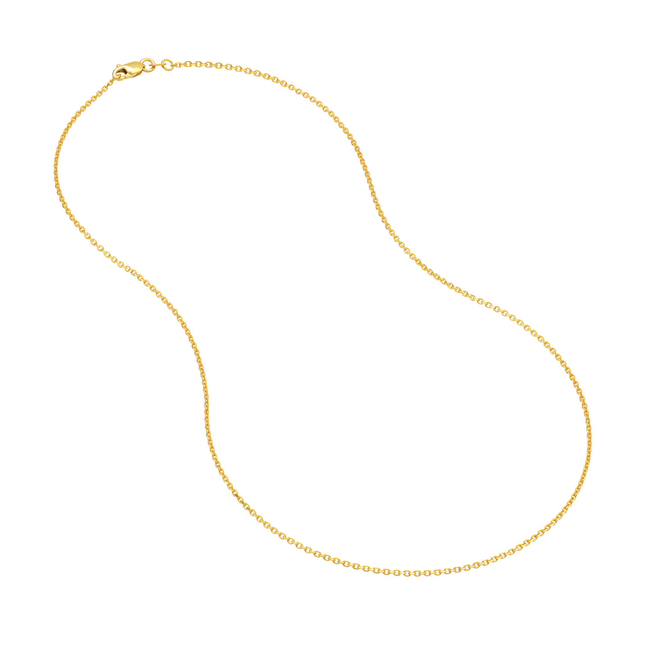 MJ Christensen 14K Yellow Gold Open Diamond Cut Cable Chain (1.15mm, 18")