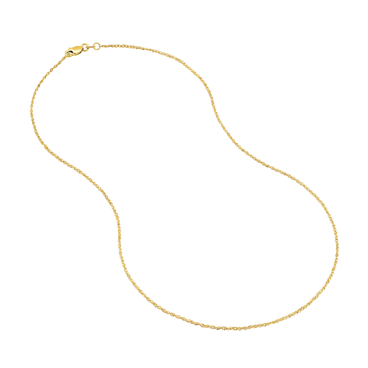 MJ Christensen 14K Yellow Gold Sparkle Singapore Chain (1.37mm, 18")