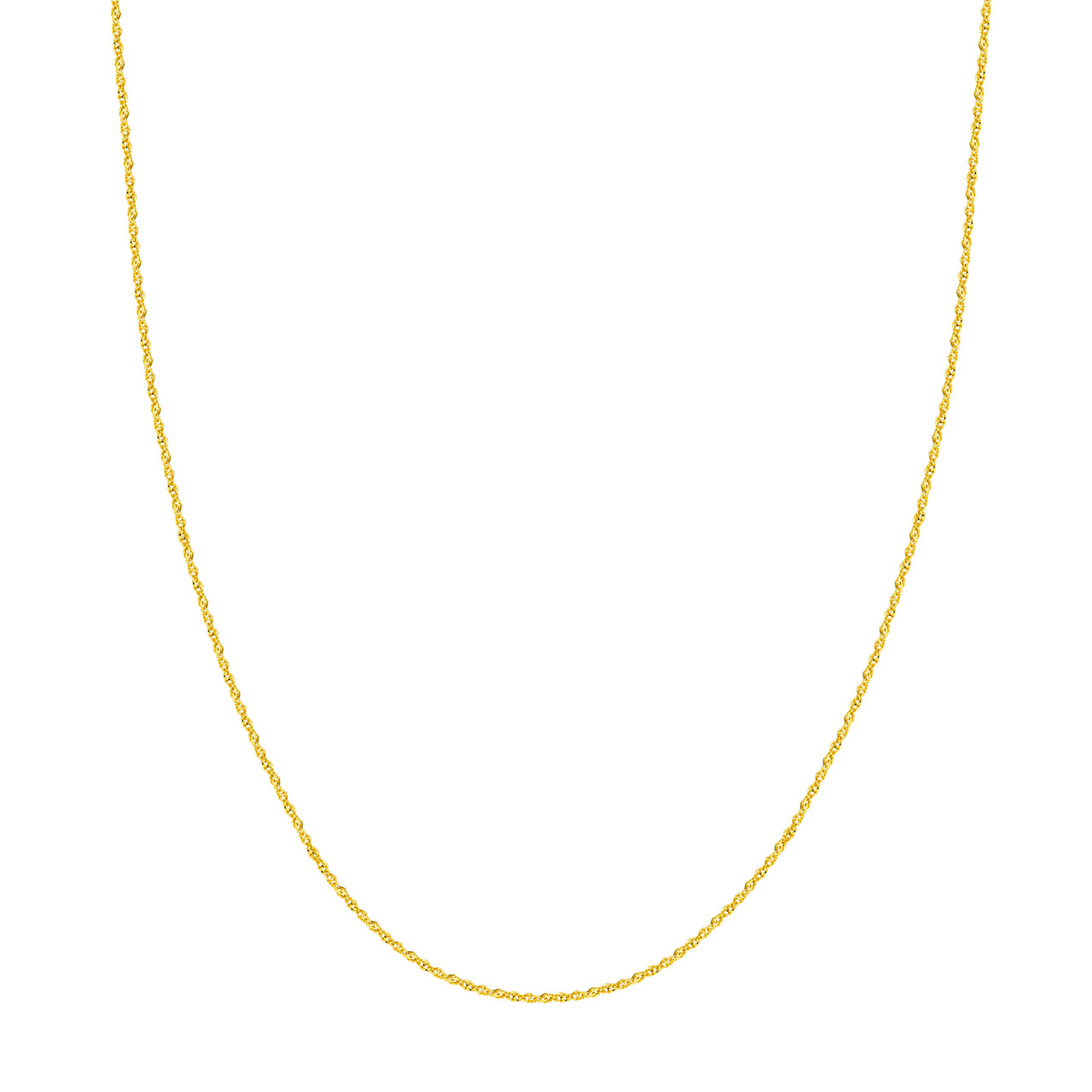 MJ Christensen 14K Yellow Gold Sparkle Singapore Chain (1.37mm, 18")