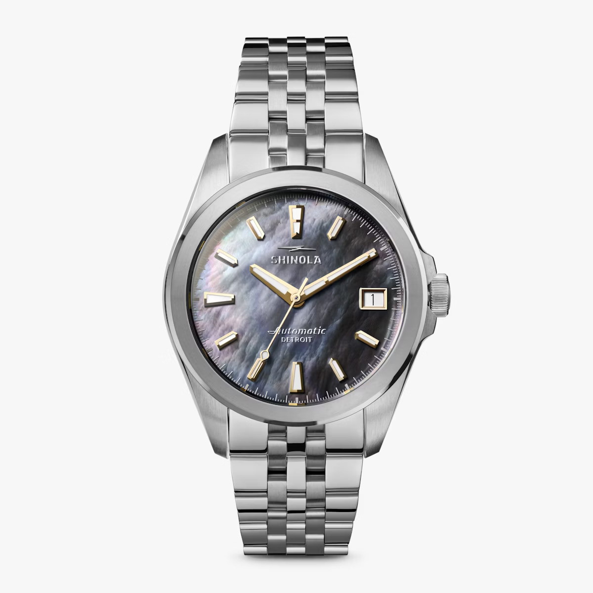 Shinola 36mm Monster Circadian Watch - Gray MOP Dial, Bracelet