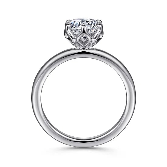Gabriel & Co. 14K White Gold Solitaire Semi-Mount Ring (CZ Center)