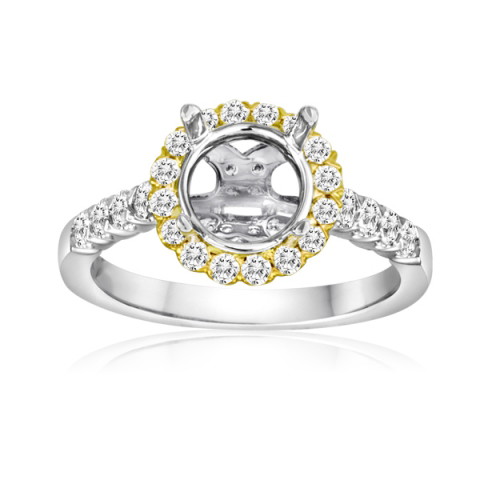 14KWY .60CTW DIA DBLE SQR HALO SEMI