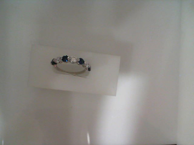 14KW 1.75CTW DIA & SAPPH BAND RING