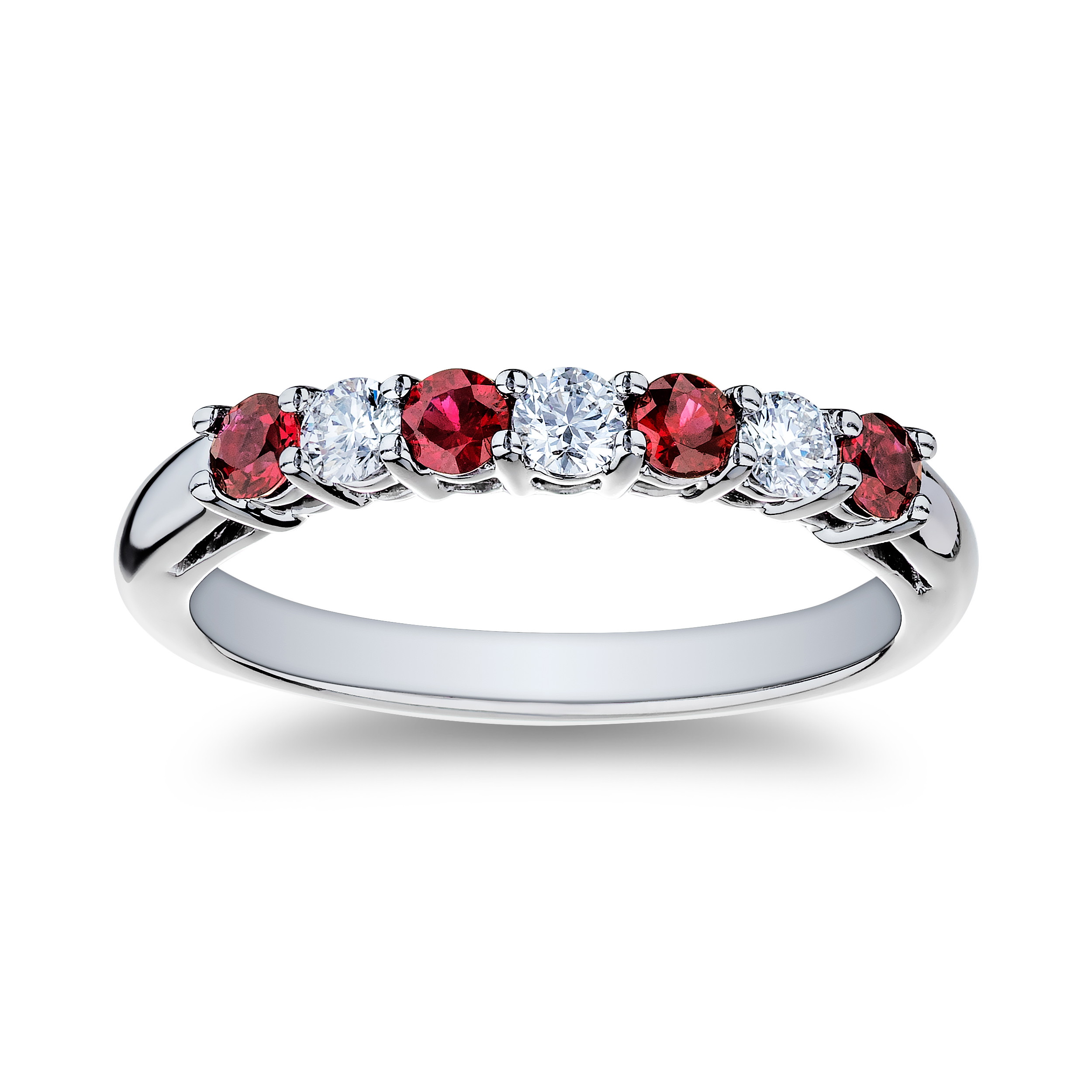 PLT .42CTW RUBY .24CTW DIA G+/VS 7 STN BAND