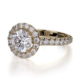 18KY .82CTW RBC DIA HALO SEMI CZ CTR