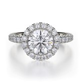 18KY .82CTW RBC DIA HALO SEMI CZ CTR