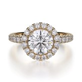 18KY .82CTW RBC DIA HALO SEMI CZ CTR