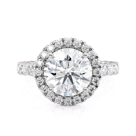 18KY 1.31CTW DIA SHD PRNG HALO SEMI CZ CTR