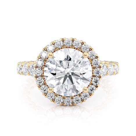 18KY 1.31CTW DIA SHD PRNG HALO SEMI CZ CTR