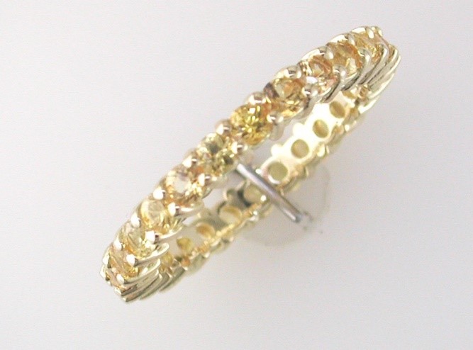 18KY 1.82CTW RD YEL SAPPH ETERNITY BAND