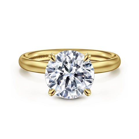 14KY ROUND SOLITAIRE SEMI CZ CTR
