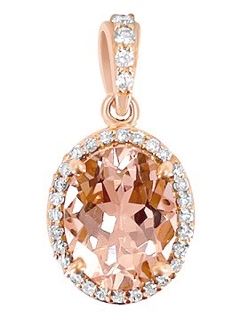 14KR 1.69CT OV MORGAN .14CTW DIA HALO PEND NO CHAIN