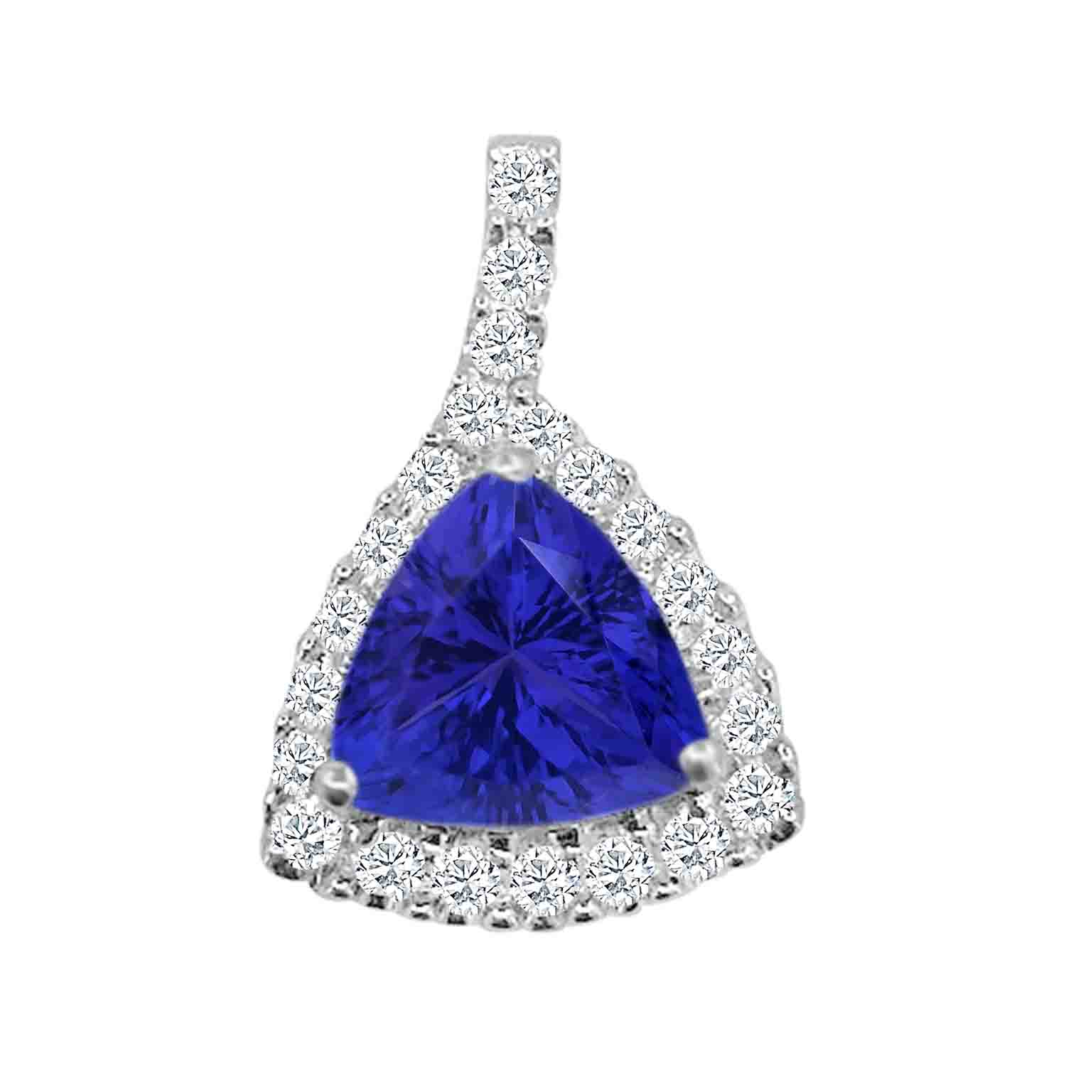 14KW 1.03CT TRIL TANZ .07CTW DIA HALO BEAD PEND NO CHAIN