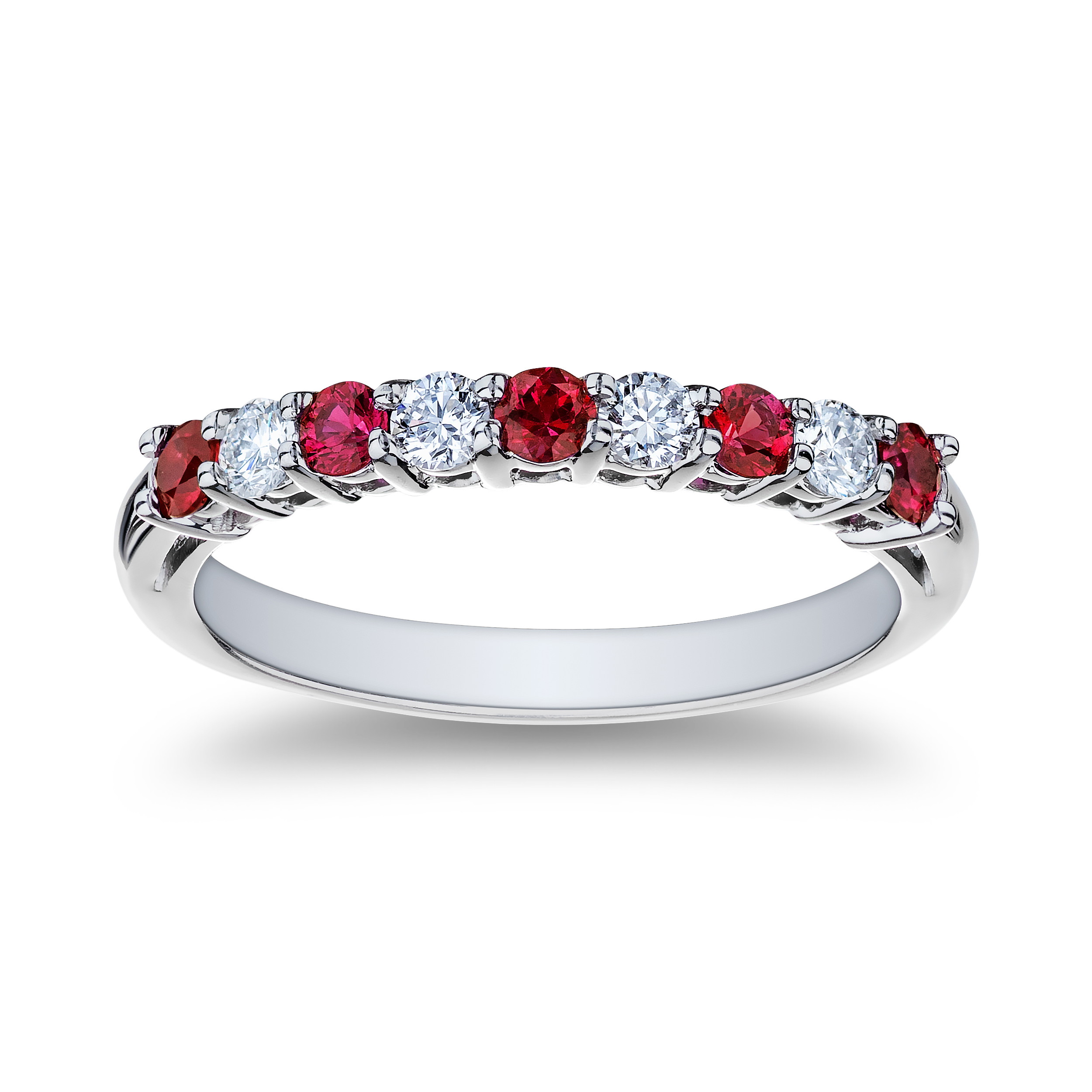 PLT .42CTW RUBY .24CTW DIA 9 STN ALTN BAND