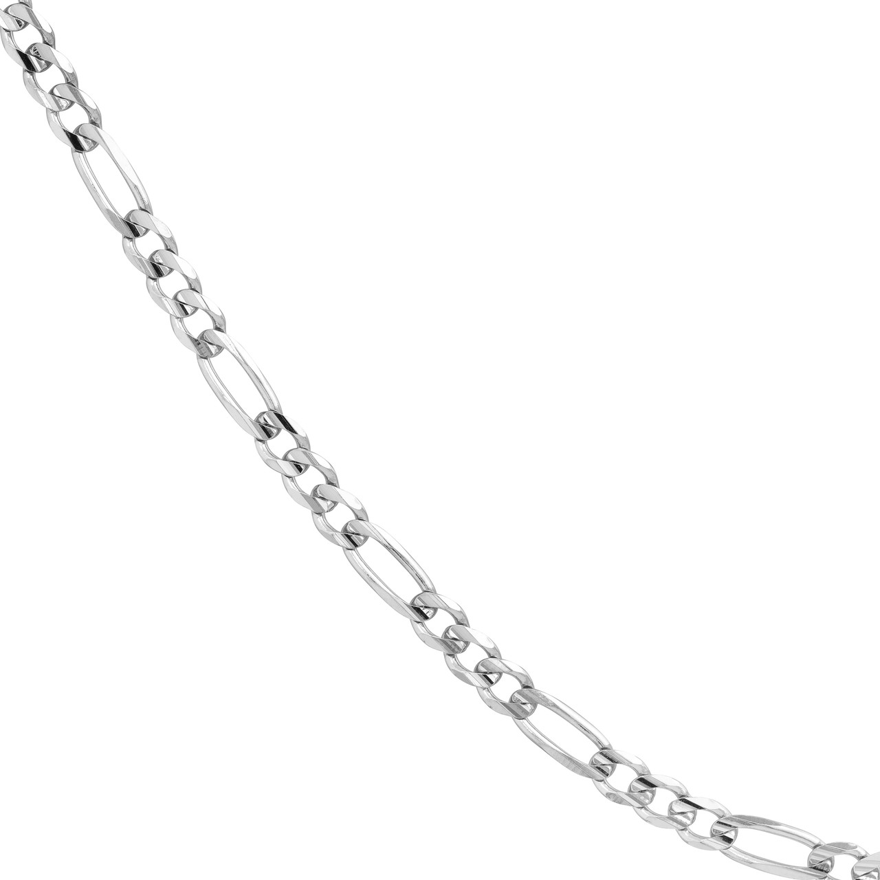 SS 3.90MM CONCAVE FIGARO CHAIN 18"