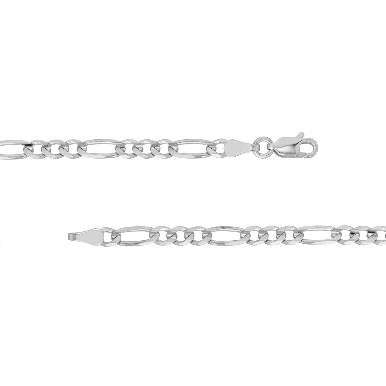 SS 3.90MM CONCAVE FIGARO CHAIN 18"