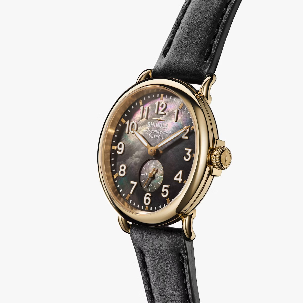 41MM BLK MOP FACE BLK LEATHER BAND