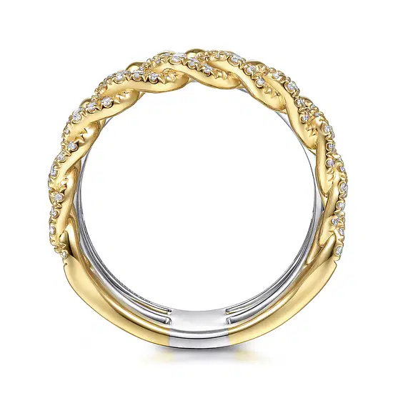 14KYW 1.06CTW DIA LAYERED STACK FASH RING SZ 6.5