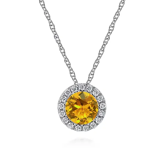 14KW .52CT CIT .07CTW DIA HALO PEND