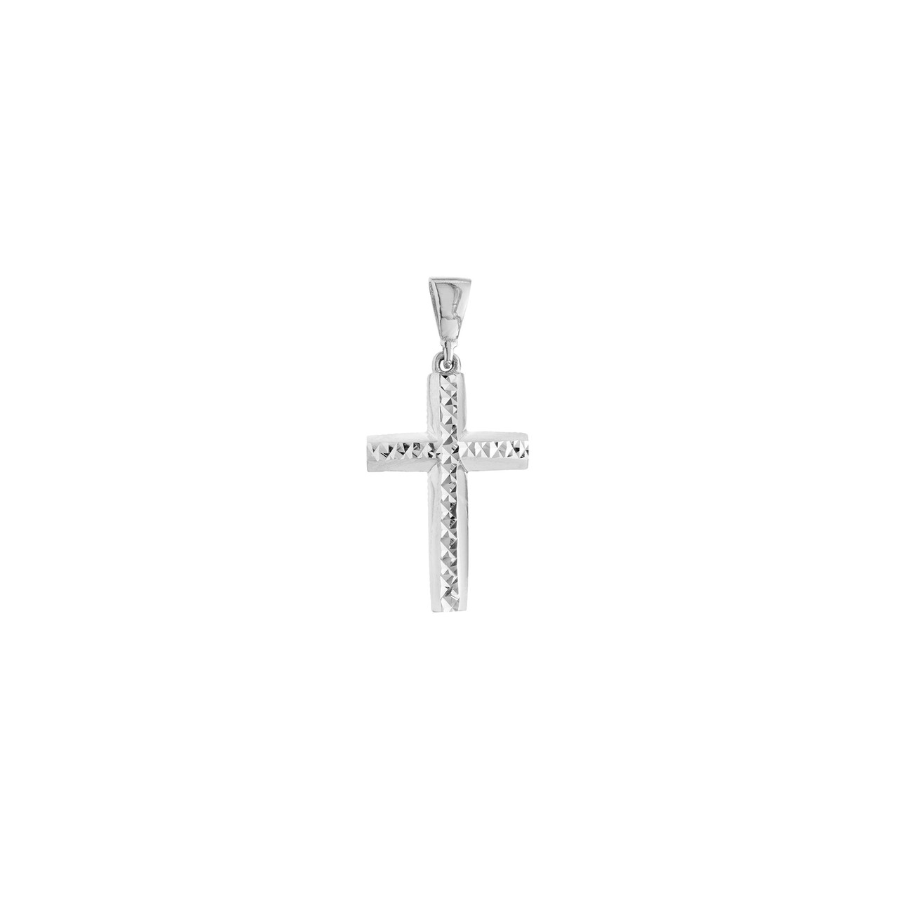 14KW DIAMOND CUT TOP CROSS PEND