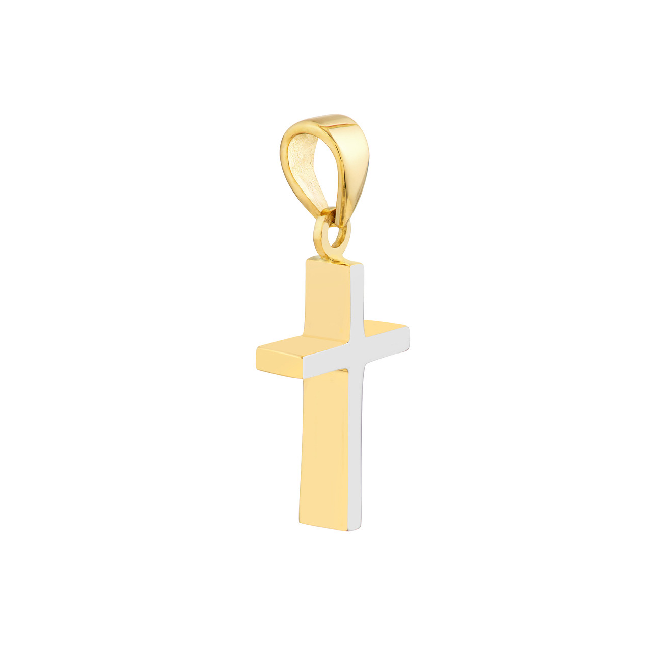 14KYW SMALL CROSS TWO TONE REVERSABLE PEND
