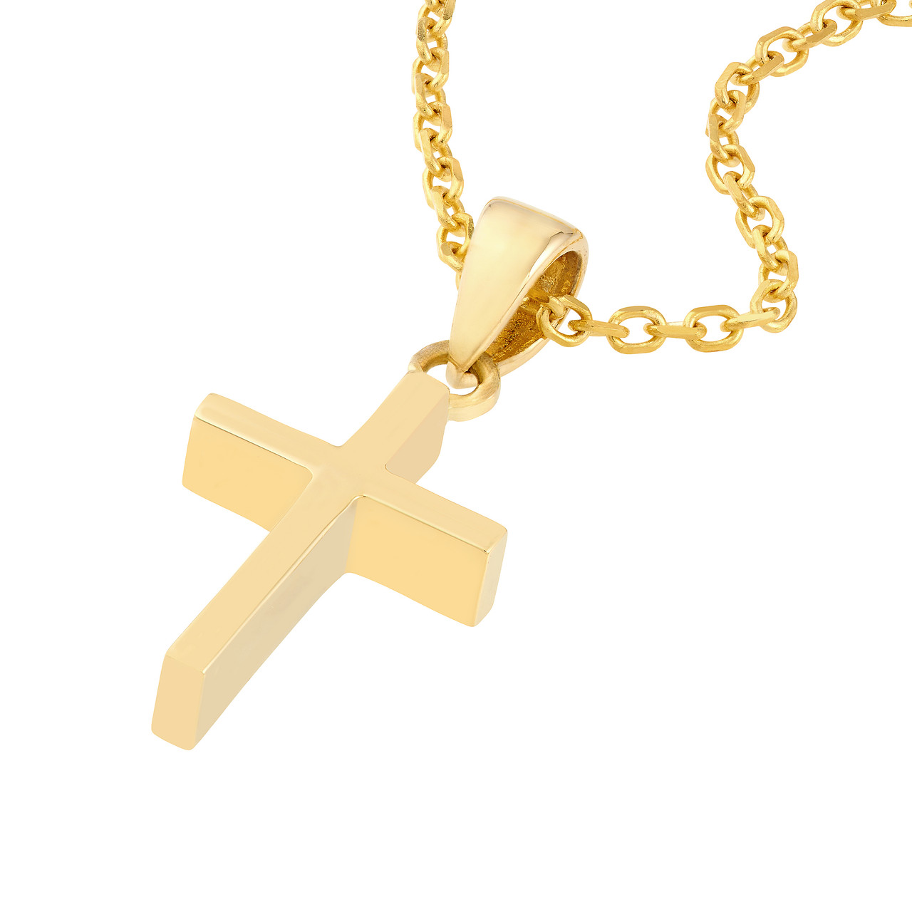 14KYW SMALL CROSS TWO TONE REVERSABLE PEND