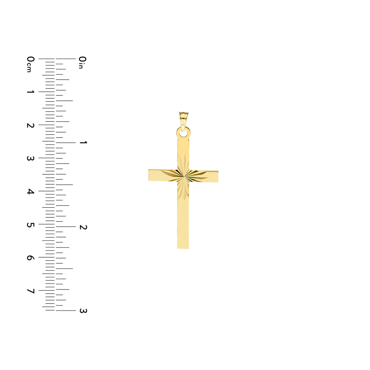 14KY LARGE DIA CUT CENTER CROSS PENDANT