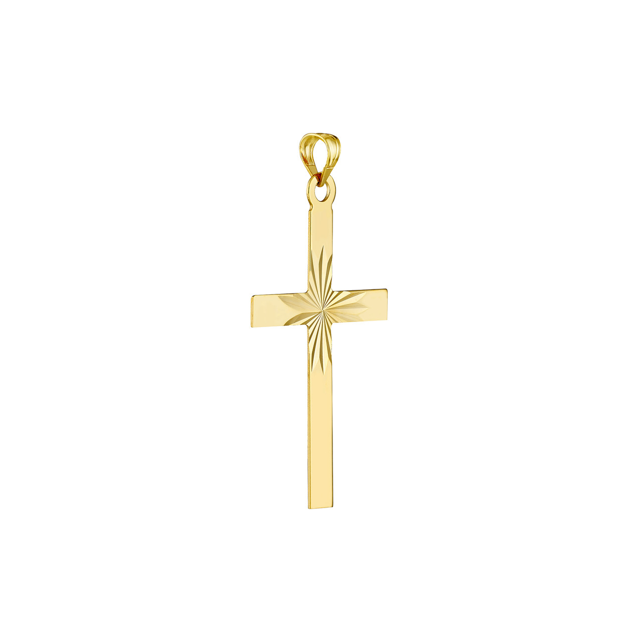 14KY LARGE DIA CUT CENTER CROSS PENDANT