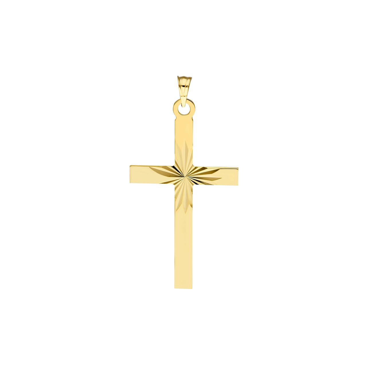 14KY LARGE DIA CUT CENTER CROSS PENDANT