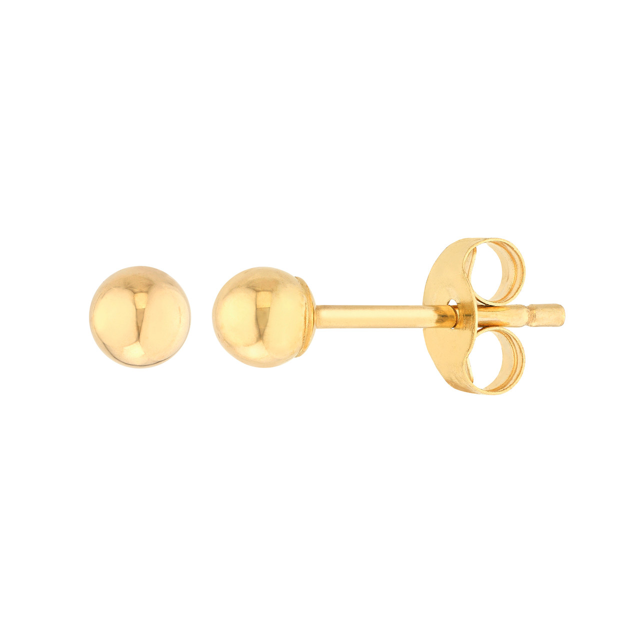 14KY 3MM POLISH BALL STUD EARR