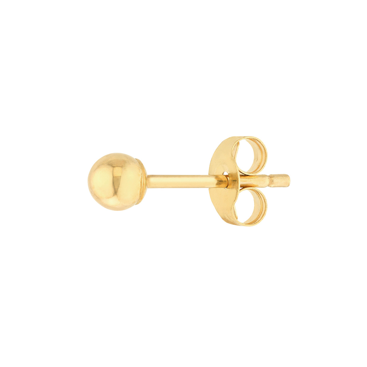 14KY 3MM POLISH BALL STUD EARR