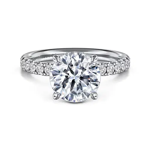 14KW .42CTW DIA PAVE BAND HIDDEN HALO SEMI