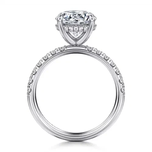 14KW .42CTW DIA PAVE BAND HIDDEN HALO SEMI