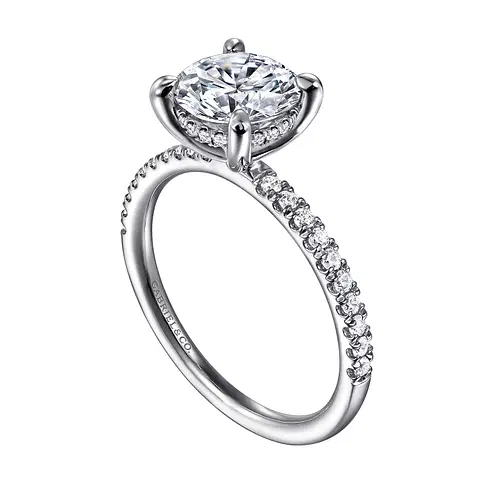 14KW .25CTW DIA HDN HALO SEMI FOR 3.50CT CZ CTR