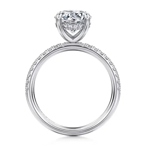14KW .25CTW DIA HDN HALO SEMI FOR 3.50CT CZ CTR