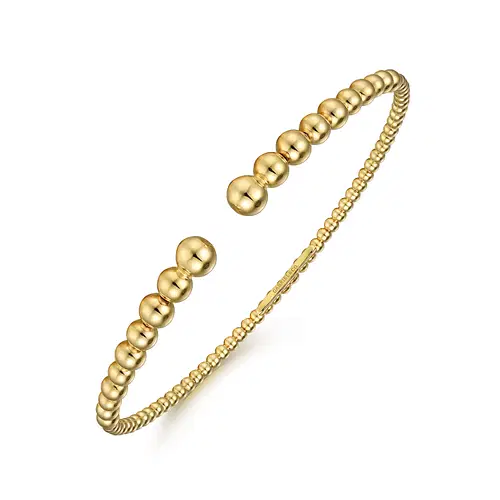 14KY GRAD BEAD OPEN BUJUKAN BANGLE BRAC 5.75"